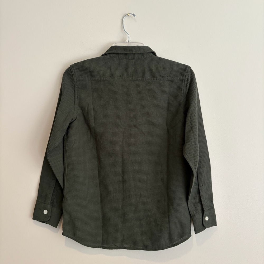GAP Kids Green Waffle Knit Button Up Shirt - Picture 4 of 4